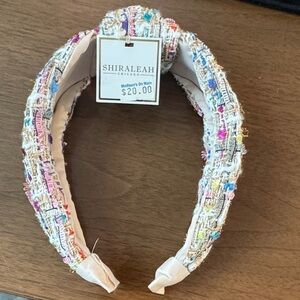 Shiraleah multicolor Tweed Headband cream Pink, Blue & Gold Accents